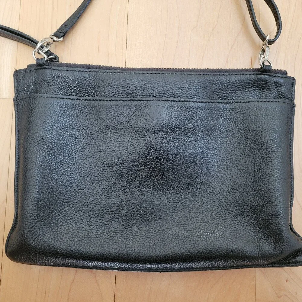 Brighton Pretty Tough Black Leather Crossbody Purse - Picture 4 of 10